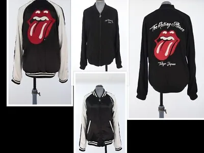 Buy Rolling Stones Jacket Bomber Silk Reversible Japan Tokyo Jack Rose Vintage T3 M • 94.99£