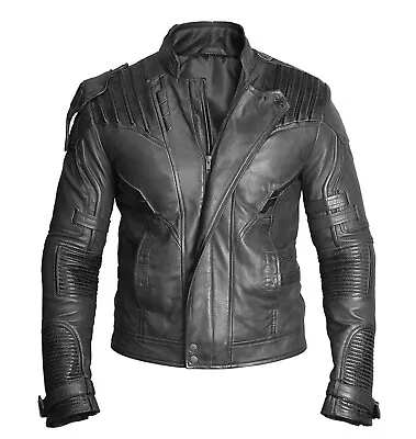 Buy Guardians Of The Galaxy 2 Star Lord Chris Pratt Cosplay Biker Leather Jacket • 149.99£