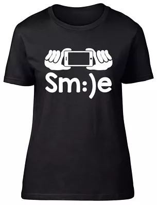 Buy Smile Selfie Womans Ladies Fitted T-Shirt • 8.99£