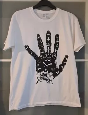 Buy Placebo T Shirt Emo Rock Band Merch Tee Brian Molko Size Large White • 14.30£
