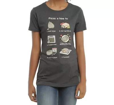Buy Pusheen The Cat PIZZA INSTRUCTIONS Girls Junior T-Shirt NWT Licensed & Official • 15.74£