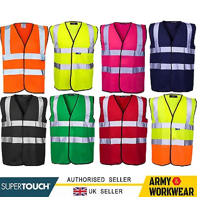 Buy Hi Vis Security Work Wear Two Tone Vest Coloured Waistcoat Men Ladies Safety Top • 2.70£