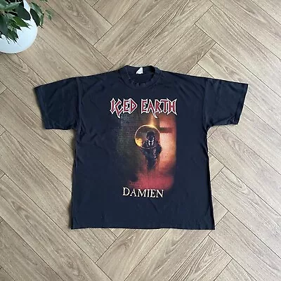 Buy Vintage Iced Earth Damien Graphic T Shirt Size XL Black • 55£
