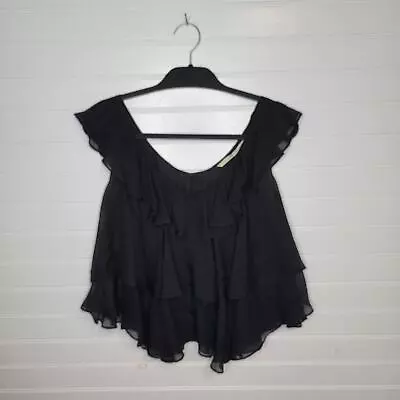 Buy Twelfth Street By Cynthia Vincent Size 6 100% SILK Top Coquette Ruffle Tier Goth • 23.58£