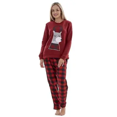 Buy Ladies Fleece Pyjamas Printed Winter Soft Warm Crew Neck Gift PJ'S Nightwear • 12.99£
