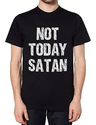 Buy Not Today Satan Mens T Shirt Crucifix Top Religeon Cross Tshirt • 14.99£
