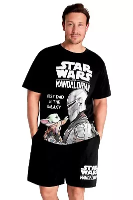 Buy Disney Mens Mandalorian Short Pyjama Set PJ T-Shirt Shorts Loungewear Nightwear • 22.49£