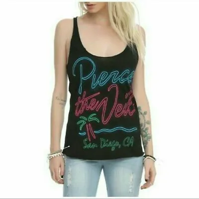 Buy Pierce The Veil Juniors San Diego, CA Neon Palm Tank Top Shirt New L, 2XL • 7.55£