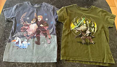 Buy Preloved 💙 T-shirts X 2 - Star Wars, Yoda, Frozen, Olaf Disney Store 5-6 Years • 4£