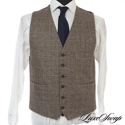 Buy Brooks Brothers Red Fleece Mocha Glen Plaid Flannel Tweed Waist Coat Vest 40 NR • 7.89£