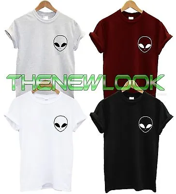 Buy Alien T Shirt Pocket Logo Ufo Hipster Hate Swag Blogger Tumblr Fashion Face • 6.99£