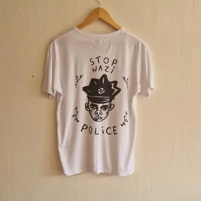 Buy Stop Nazi Police T Shirt By Leyman Lahcine Husband Of Paloma Faith Rave Wear • 5£