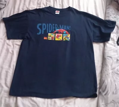 Buy SPIDER-MAN MARVEL COMICS T-Shirt XL Top Mens Navy Blue New Cotton 2007 Mens • 7.69£