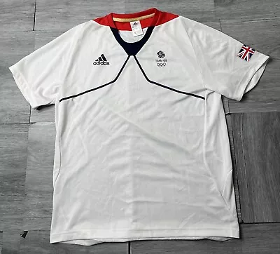 Buy ADIDAS Team GB Great Britain White Short Sleeve Shirt  Size M • 9.99£