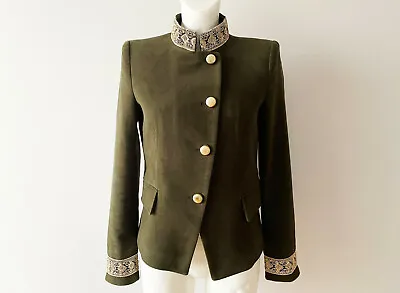 Buy Khaki Velveteen Women Blazer Fitted Marching Band Formal Jacket Office Wear S • 34.10£