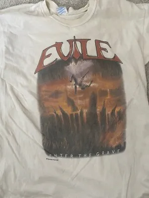 Buy Evile - Enter The Grave White T-shirt. Thrash Metal. Metallica, Megadeth, Slayer • 0.99£