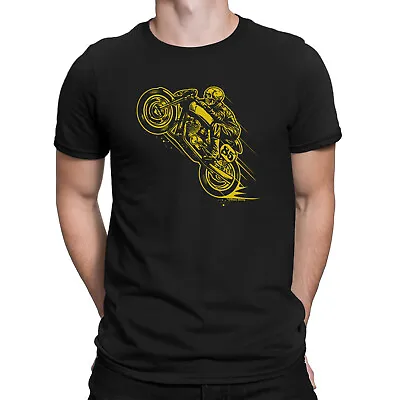 Buy Mens Ghost Rider Biker T-Shirt ORGANIC Motorcycle Tee Skull Clothing Bike Gift • 8.99£