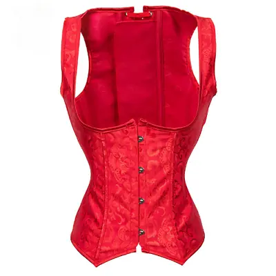 Buy Red Steel Boned Corset Vest Bustier Top Plus Size Sexy Corsets Gothic Clothing • 49.87£