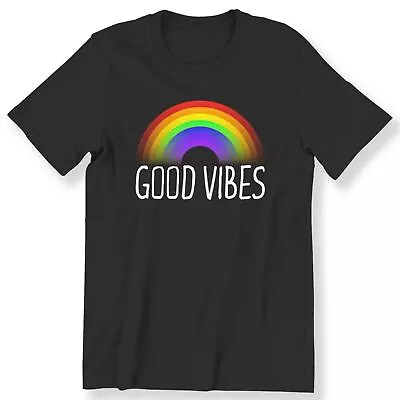 Buy Rainbow Good Vibes Stay Safe Nice Gift Men's Ladies T-shirt 100% Cotton • 12.99£