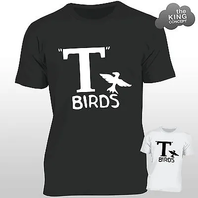 Buy T Birds T-Shirt Grease Black Jacket T-Bird John Travolta Transfer Stag Night Men • 9.99£