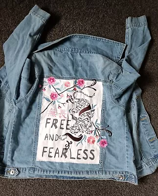 Buy Brave Soul Denim Jacket With A Free And Fearless Embroidedd Patch On The Back • 25£