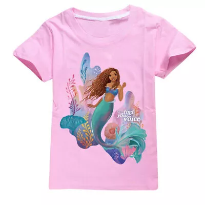 Buy New Gift The Little Mermaid Kids Casual Short Sleeve Cotton T-shirt Top Birthday • 10.57£