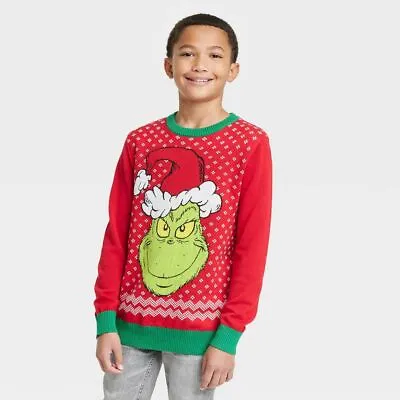 Buy Kids Dr. Seuss The Grinch Christmas Sweater Shirt Top Boy Girl Holiday XS M L XL • 23.19£