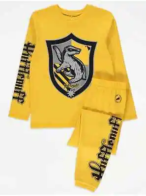 Buy Boys Harry Potter Hufflepuff Yellow Long Sleeve Pyjamas 4-14 Years • 20£