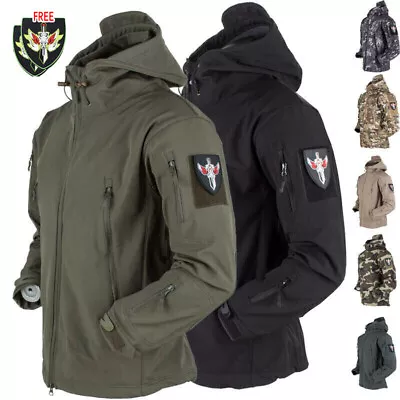 Buy UK Mens Combat Waterproof Jacket Warm Hooded Outdoor Tactical Coat 2023 New • 23.79£