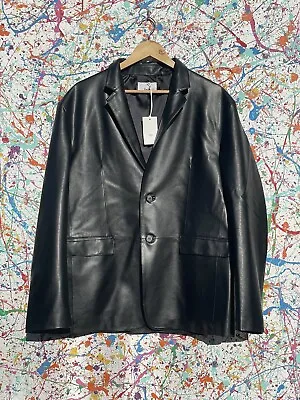 Buy The Frankie Shop Jacket Faux Leather Blazer Black BNWT New With Tags Oversized • 175£