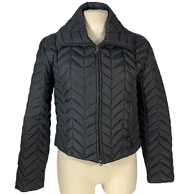 Buy Guess Black Down Feather Filled Chevron Puffer Jacket Coat Sz M • 31.68£
