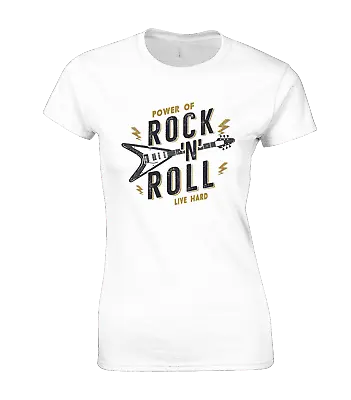 Buy Rock N Roll Ladies T Shirt Music Fan Musician Band Clothing Top Funny Cool New • 7.99£