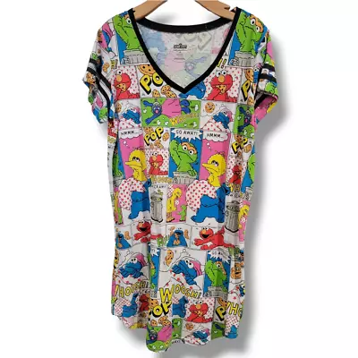 Buy Sesame Street Women's Comic Dorm Sleepwear Loungewear Pajama Dress - Large • 15.43£