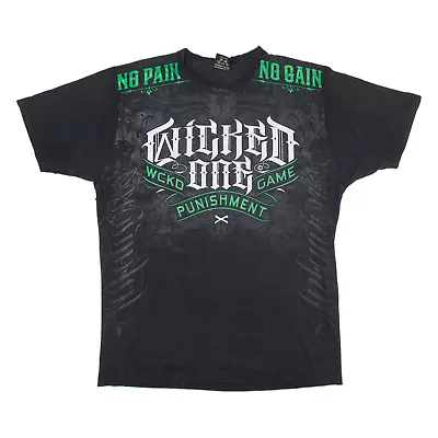Buy WICKED ONE No Pain No Game Mens T-Shirt Black L • 14.99£