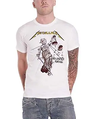 Buy METALLICA - AND JUSTICE FOR ALL WHITE - Size L - New T Shirt - G72z • 17.97£