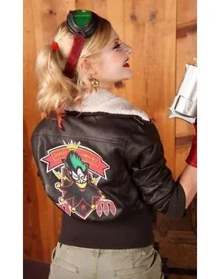 Buy Women's Comic Wild Joker Harley Quinn Suicide Squad Bombshell Leather Jacket • 67.99£