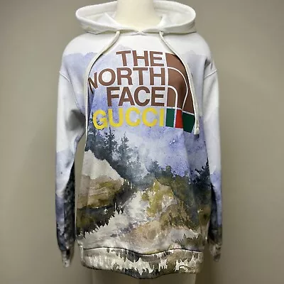 Buy GUCCI X The North Face Sweatshirt Size XS 672474 Hoodie Logo Forest Cotton Top • 1,894.46£