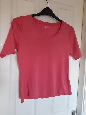 Buy T-shirt Size 16 Short Sleeved Round Neck M&S Watermelon Pink • 2.49£