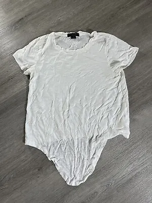 Buy Social Standard By Sanctuary Woman's White Asymmetrical Hem Top/T Shirt Medium • 11.34£