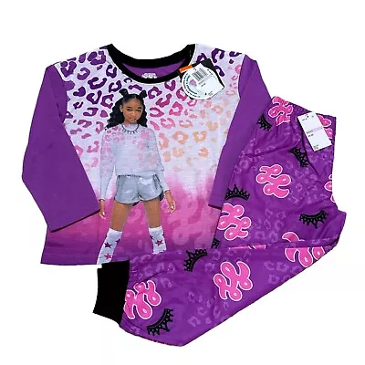 Buy That Girl Lay Lay NWT Little Girl's Size 6 Purple T-shirt And Pajama Pant Set • 14.47£