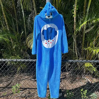 Buy Care Bears Grumpy Rain Cloud Union Suit Adult Hood Romper Pajamas Costume Medium • 47.41£
