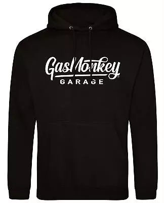 Buy Gas Monkey Garage Large Script Logo Mens Gents Black Hoodies • 39.99£