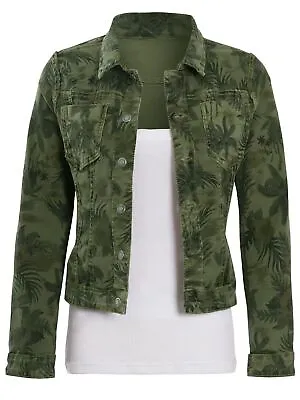 Buy Womens Size 14 12 10 8 Stretch Denim Jacket Reversible Jean Jackets Khaki Stone • 32.95£