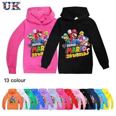 Buy New Children's Super Mario Print Casual Hoodie Sweatshirt Pullover HoodedTopGift • 13.49£
