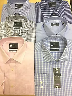 Buy Ex- M&s Cotton Rich Easy To Iron Check& Striped Long Slv Reg:& Slim Fit Shirts • 8.50£