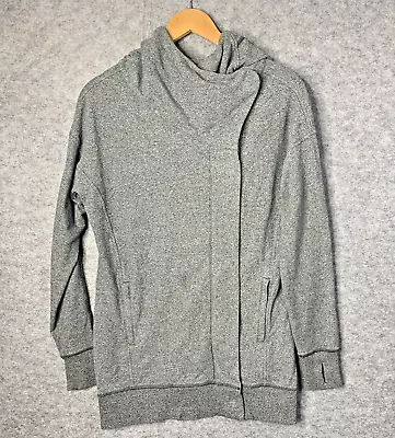Buy Lululemon Jacket Wrap Up Grey Hoody Zip Up 8 UK 4 US Longline Thumb Holes Magnet • 44.99£