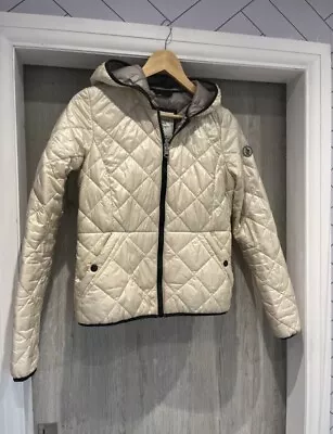 Buy A&F Shell Padded Hooded Jacket In Cream, Wind & Water Resistant, EUC • 14.99£