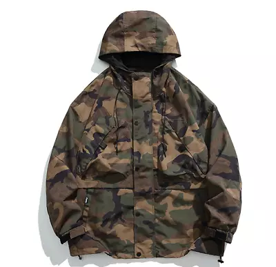 Buy Men Camouflage Jacket Parka Army Pullover Pocket Coat Hooded Tops • 59.99£