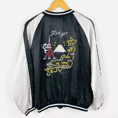 Buy Tokyo Panda Embroidered Varsity Bomber Sukajan Souvenir Jacket Size 16 • 10£