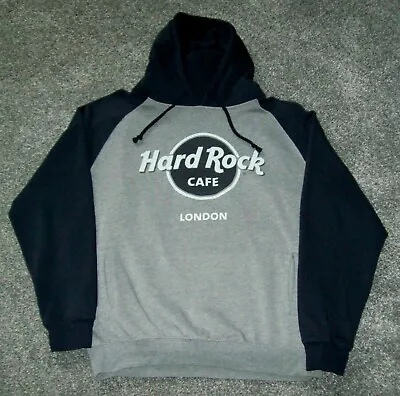 Buy Hard Rock Cafe London Navy Blue And Grey Hoodie Mens XL • 18.99£